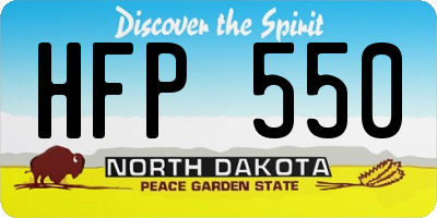 ND license plate HFP550