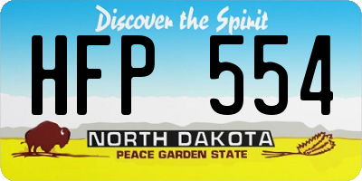 ND license plate HFP554