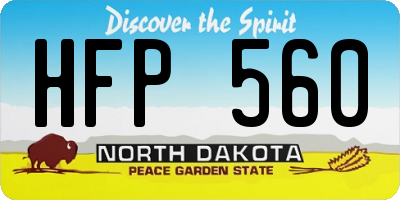 ND license plate HFP560
