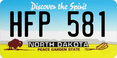ND license plate HFP581
