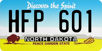 ND license plate HFP601