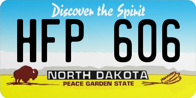 ND license plate HFP606