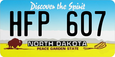 ND license plate HFP607