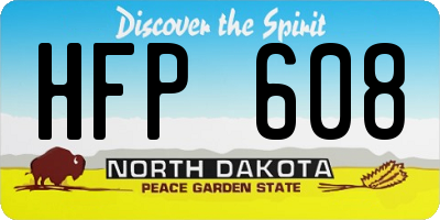 ND license plate HFP608