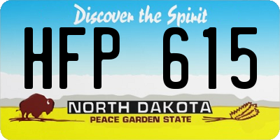 ND license plate HFP615