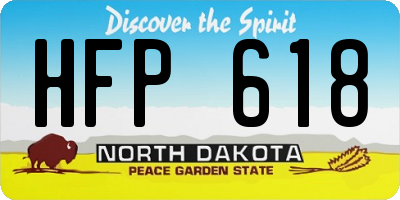 ND license plate HFP618