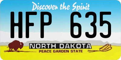ND license plate HFP635