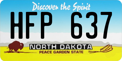 ND license plate HFP637