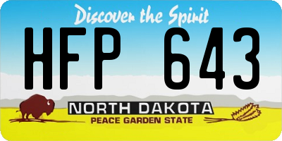 ND license plate HFP643