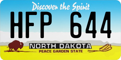 ND license plate HFP644
