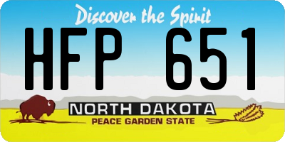 ND license plate HFP651