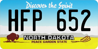 ND license plate HFP652