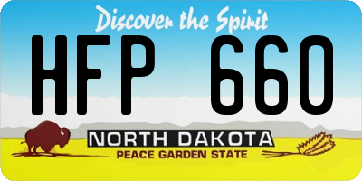ND license plate HFP660