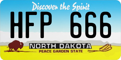 ND license plate HFP666
