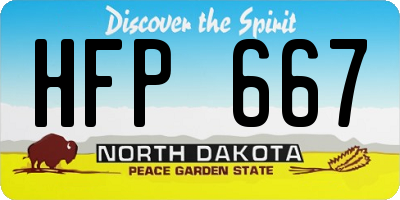 ND license plate HFP667