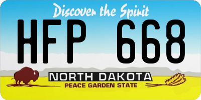 ND license plate HFP668
