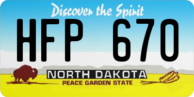 ND license plate HFP670