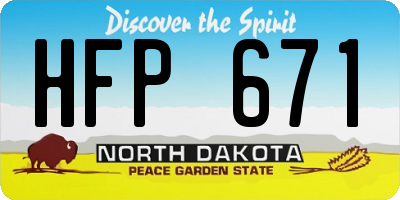 ND license plate HFP671