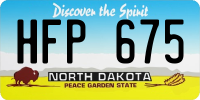 ND license plate HFP675