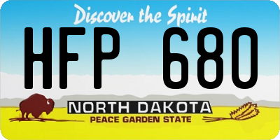 ND license plate HFP680