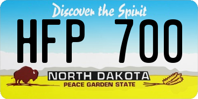 ND license plate HFP700