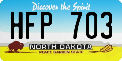 ND license plate HFP703