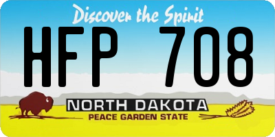 ND license plate HFP708