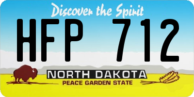 ND license plate HFP712