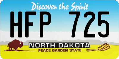ND license plate HFP725