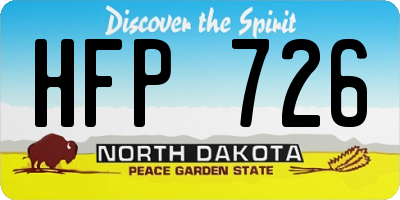 ND license plate HFP726