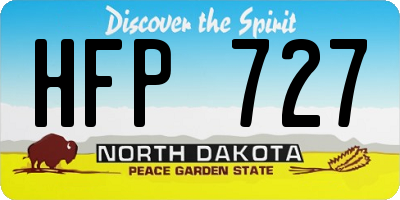 ND license plate HFP727