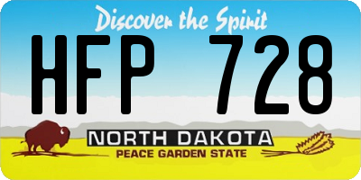 ND license plate HFP728