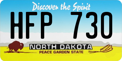 ND license plate HFP730