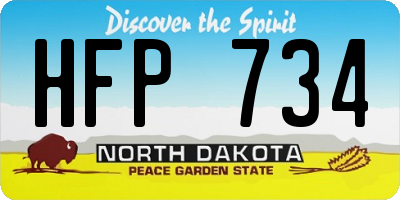 ND license plate HFP734