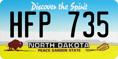 ND license plate HFP735