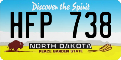 ND license plate HFP738