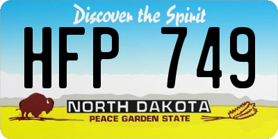ND license plate HFP749