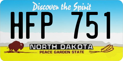 ND license plate HFP751
