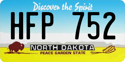 ND license plate HFP752