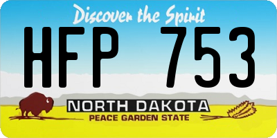 ND license plate HFP753
