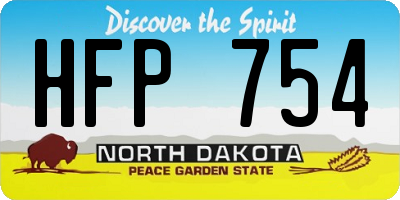ND license plate HFP754