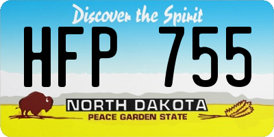 ND license plate HFP755