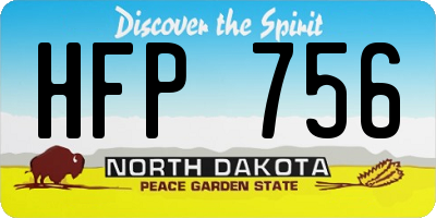 ND license plate HFP756
