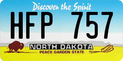 ND license plate HFP757