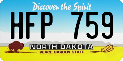 ND license plate HFP759