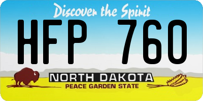 ND license plate HFP760