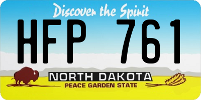 ND license plate HFP761