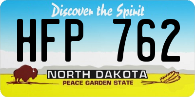 ND license plate HFP762