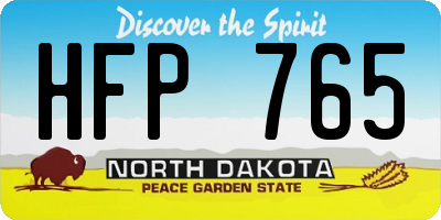 ND license plate HFP765