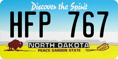 ND license plate HFP767
